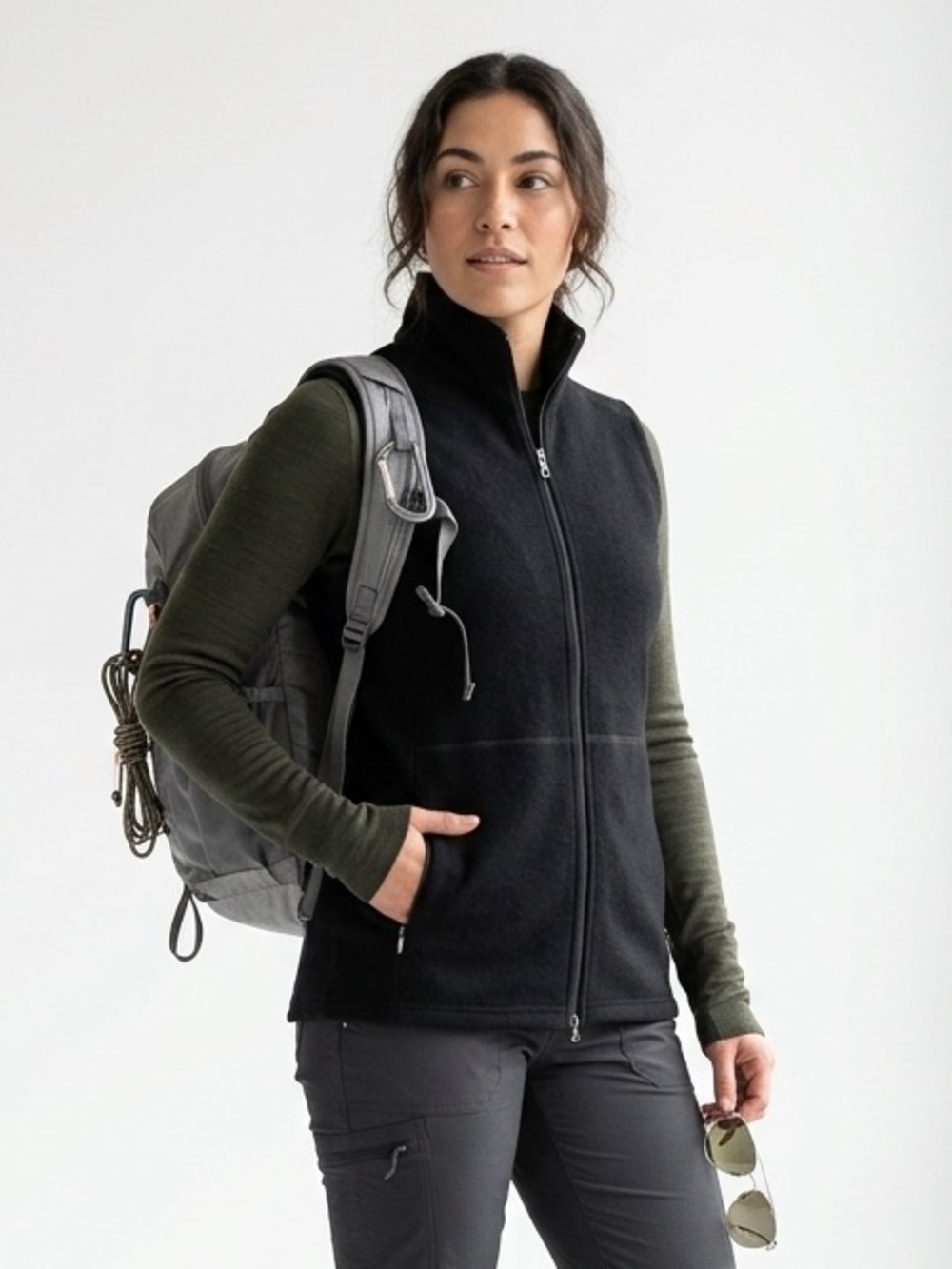 Ibex Merino Wool Full Zip Vest Black - Size Small Woman’s - Gorpcore